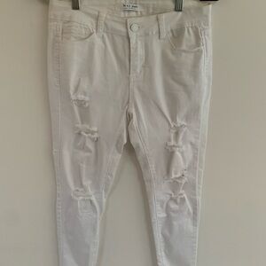Women's White Distressed Jeans